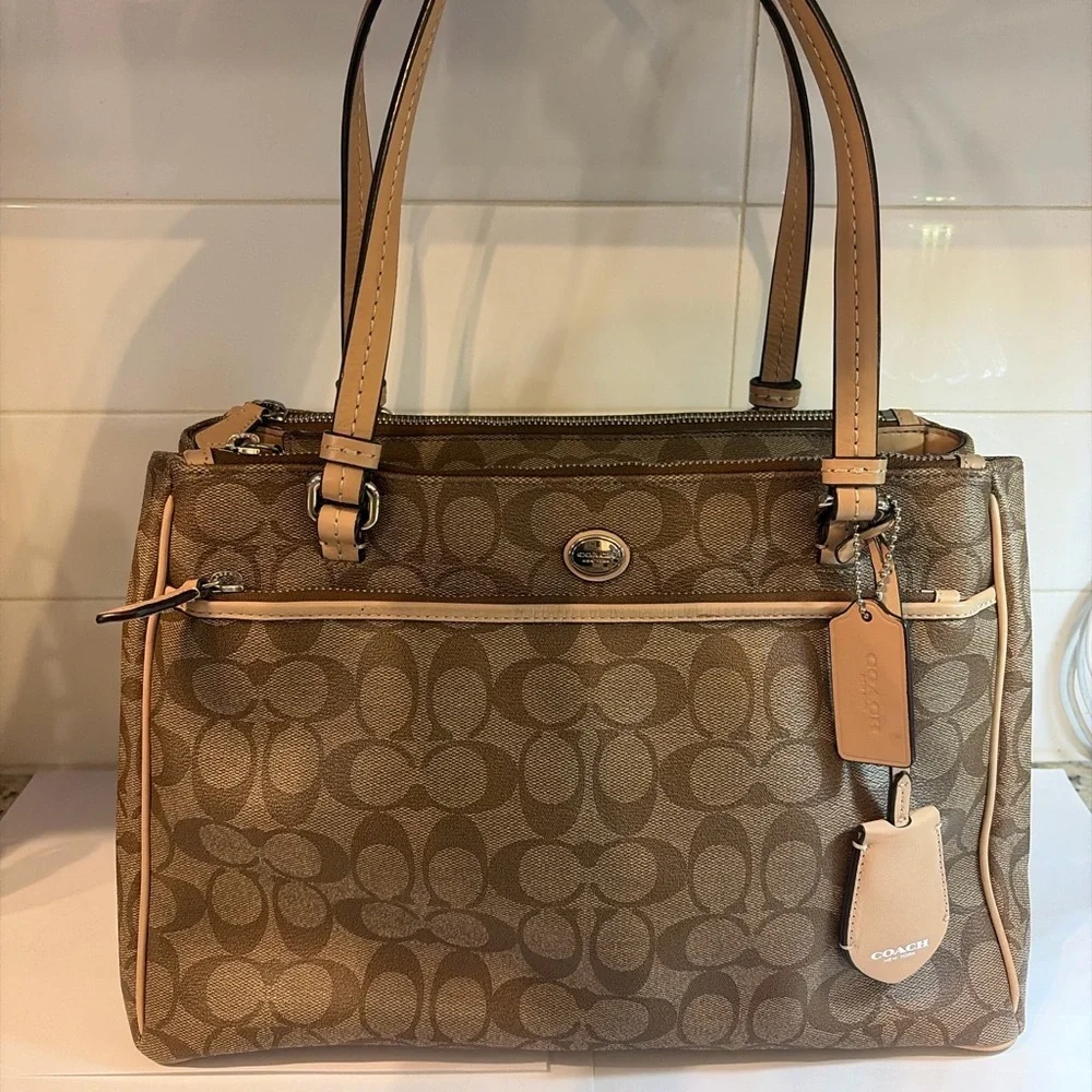 Coach Peyton Signature Jordan Double Zip Carryall F32838 - Picture 2 of 11
